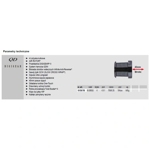 Kolowrotek Daiwa 21 Emblem 45 SCW QD SD