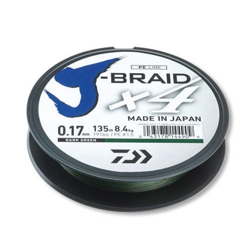 Daiwa Plecionka J-Braid X4 135m 0.13mm Dark Green