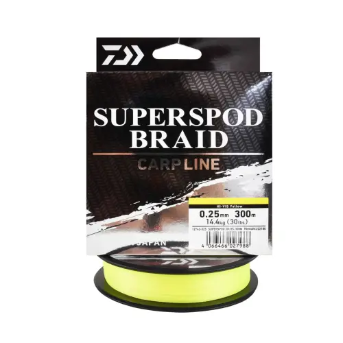 Daiwa Superspod 300m 0.25mm Hi-Vis Yellow
