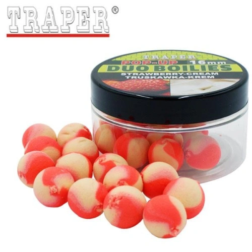 Traper Duocolor Pop Up 16mm 40g Truskawka Krem
