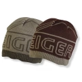 Eiger Logo Knitted Hat Fleece Lining Olive Green