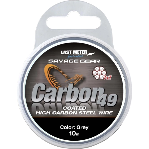 SG CARBON49 STEELWIRE 10M 0.60MM 16KG 35LBS COATED