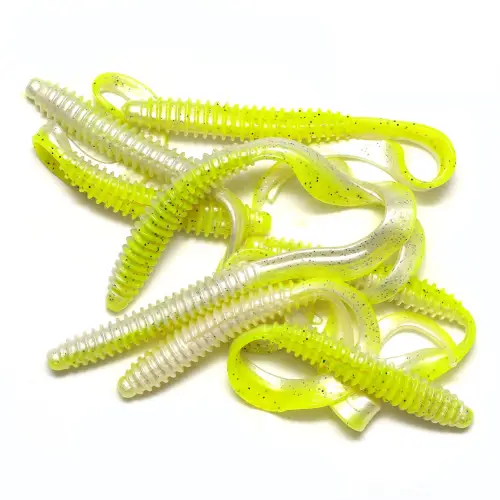 SG LB Rib Worm 90mm Chartruese Pearl 10pcs