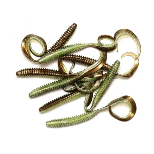 SG LB Rib Worm 90mm Green Silver 10pcs