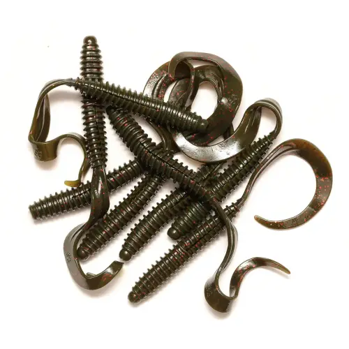 SG LB Rib Worm 90mm Red Glitter 10pcs