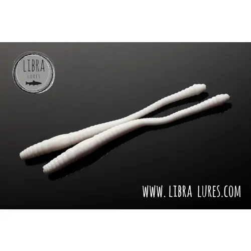 Libra Lures Dying Worm 80mm 12szt 001 White Kryl