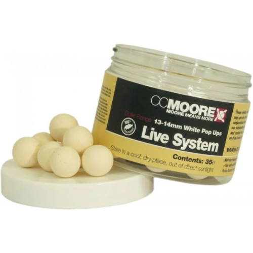 CC MOORE New Live System White Pop Ups 13/14mm
