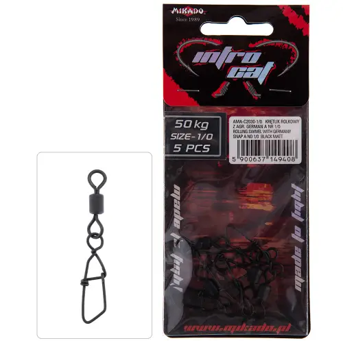 Mikado KRĘTLIK ROLKOWY Z AGRAFKĄ nr 2 CZARNY 5 szt