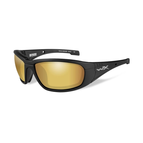 Wiley X BOSS Polarized Amber Gold Mirror Mate Blac