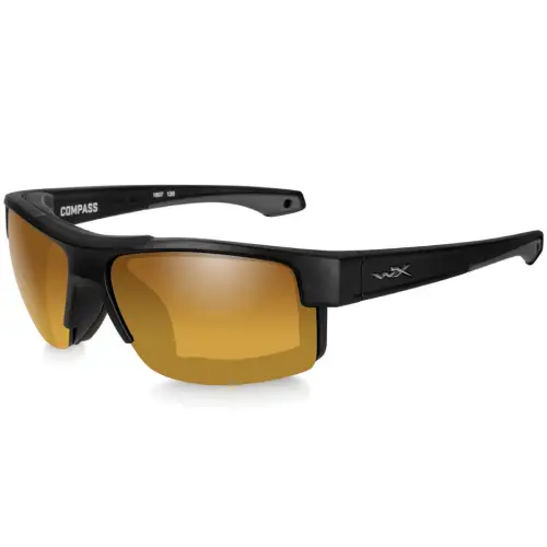 Wiley X COMPASS Pol Amber Gold Mirror Matte Black