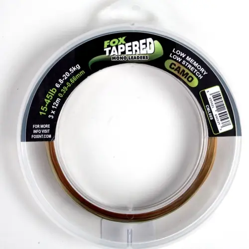 Fox Tapered 3 x Camo Leader 12-35lb 0.33-0.57