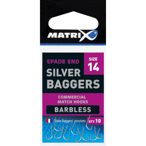 Fox Matrix Silver Bagger Size 14 Barbless