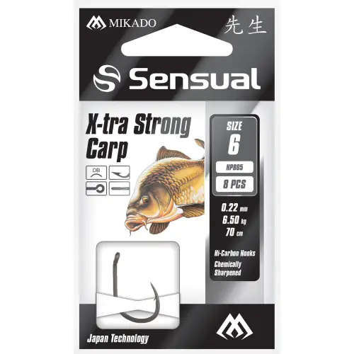 Mikado X-TRA STRONG CARP nr 8 0.20mm 70cm 8szt