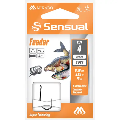 Mikado PRZYPONY Feeder 14BN żyłka 0.12mm 70cm 8szt