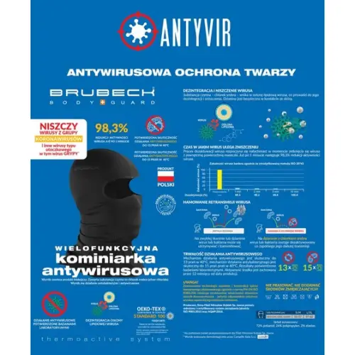 Brubeck Kominiarka antywirusowa czarna S/M