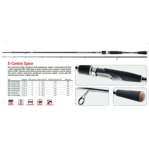 Wedka Mivardi X-Centrix Spinn 225cm 3-15g