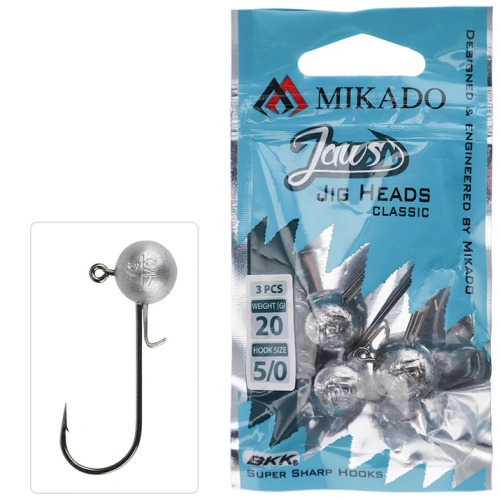 Mikado GŁÓWKA JIGOWA JAWS CLASSIC 40g-5/0 BN 3sz