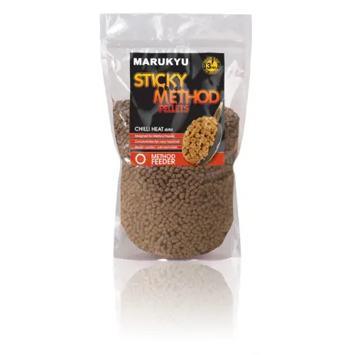 MARUKYU STICKY METHOD PELLETS CHILLI HEAT 2MM 800G