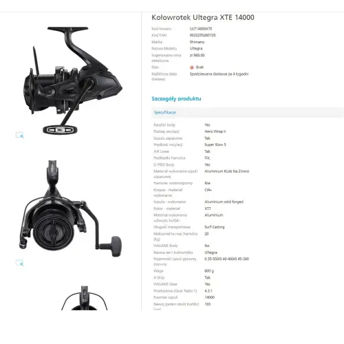 Kolowrotek Shimano Ultegra XTE 14000